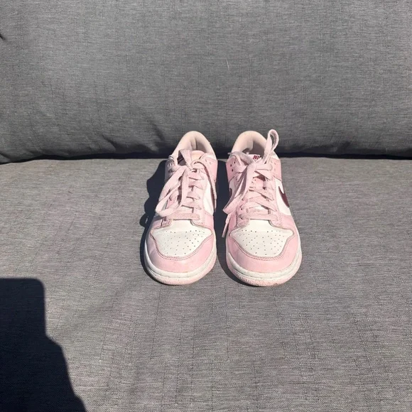 Nike Dunk Low Pink White with Maroon Swoosh - Picture 4 of 5